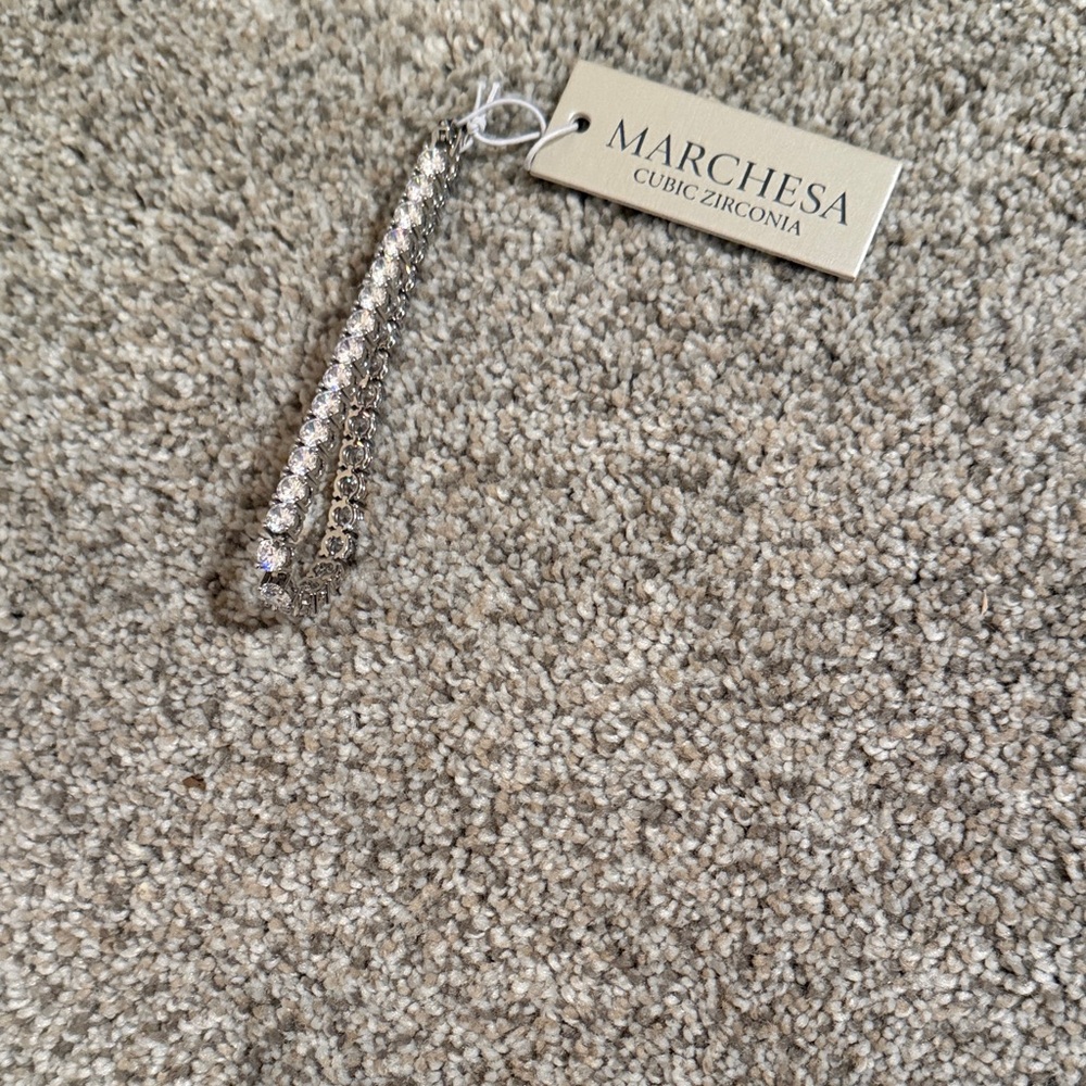 Marchesa Silver Cubic Zirconia Necklace